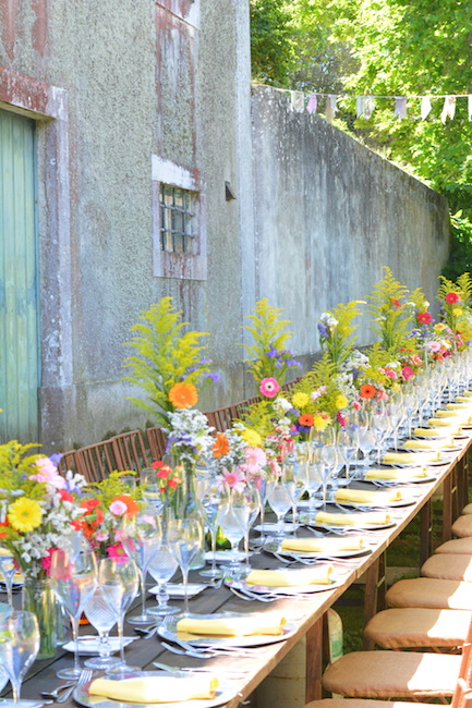 rustic vintage wedding reception at the quinta